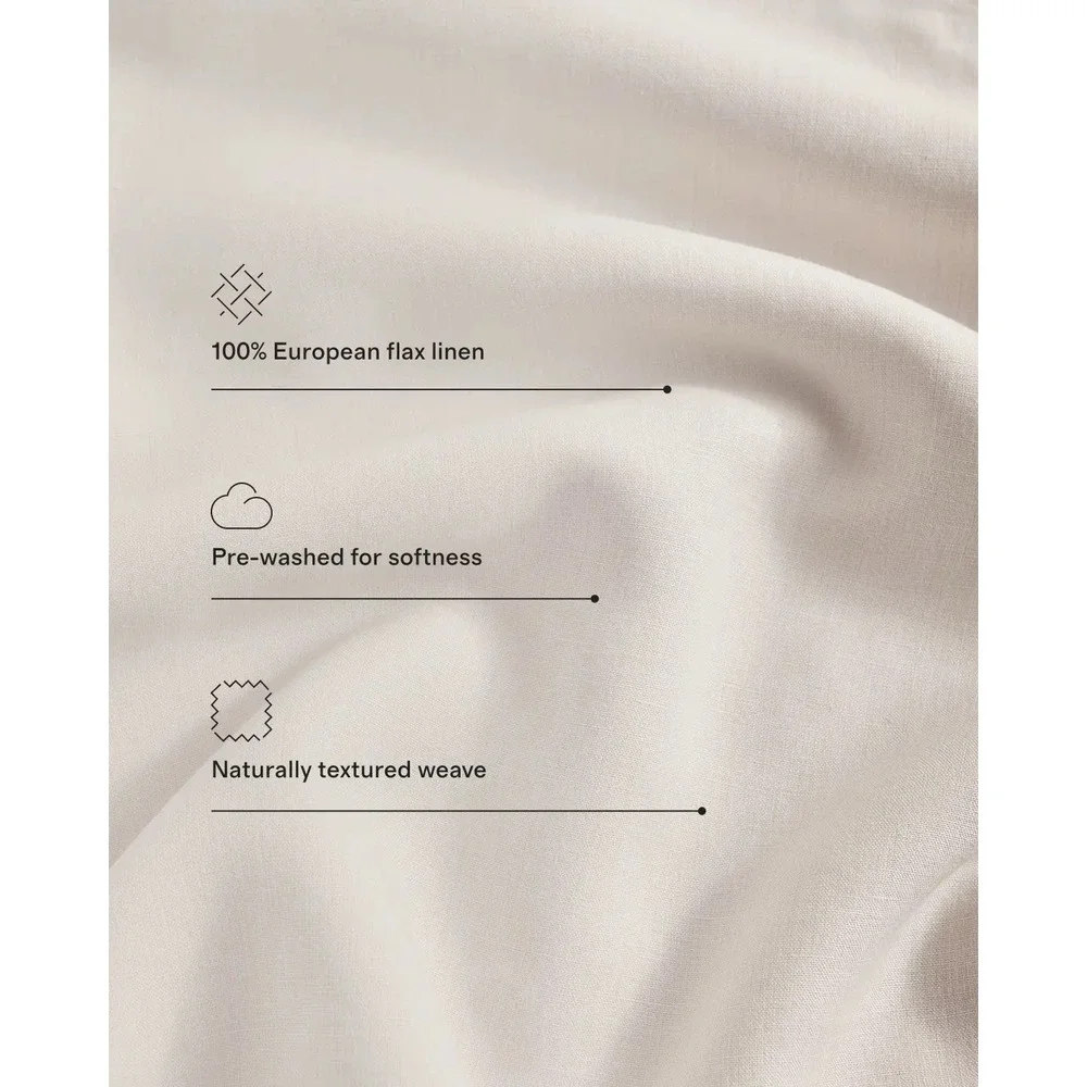 Quince NWT European Linen Duvet Cover Sand Full/Queen Without Sham Set Natural